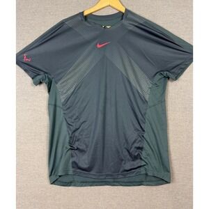 Nike Rafa Nadal Dri-FIT Tennis Shirt Mens Large Green Pink Bull Logo 644786-387